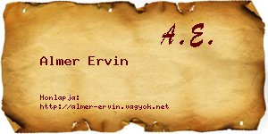 Almer Ervin névjegykártya